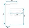 REA - Bateria Umywalkowa FOSS Czarna Matowa / Black Mat niska 